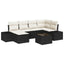 Havesofa Sæt 6 stk. Sort og Cream polyrattan