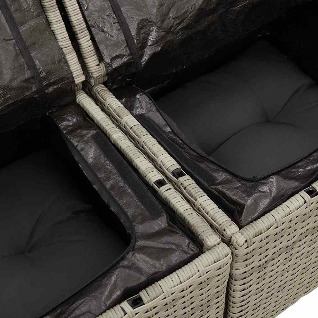 Havesofa Sæt 6 stk. Lysegrå polyrattan