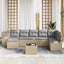 Havesofa Sæt med pude med opbevaring 7 pcs Beige polyrattan