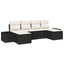 Havesofa Sæt 4 stk. Sort og Cream polyrattan