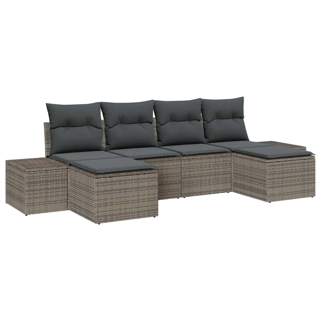 Havesofa Sæt 4 stk. Grå polyrattan
