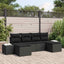 Havesofa Sæt 4 stk. Sort polyrattan