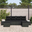 Havesofa Sæt 4 stk. Sort polyrattan