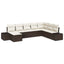 Havesofa Sæt med pude 8 pcs Brun og Creme polyrattan