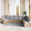 Havesofa Sæt med pude 8 pcs Beige og lys grå polyrattan