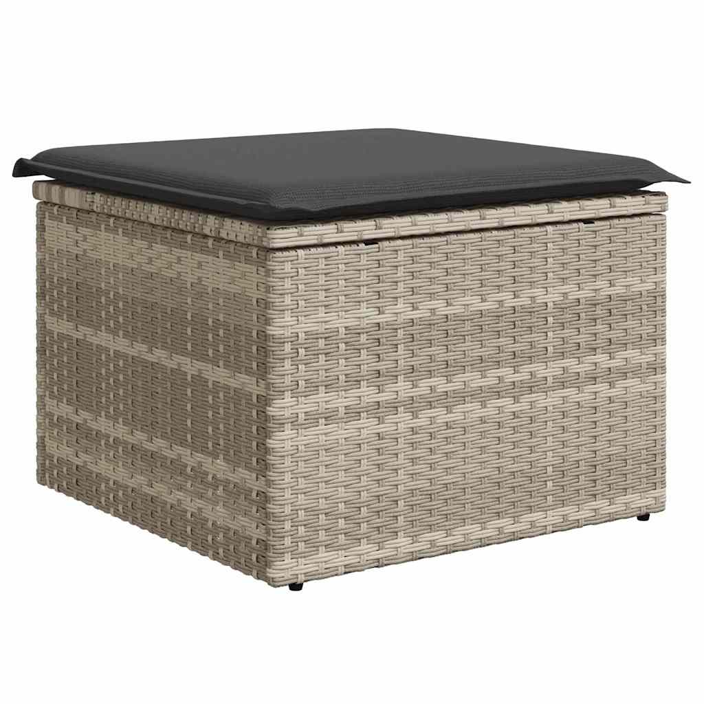 Havesofa Sæt 8 stk. Lysegrå polyrattan