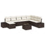 Havesofa Sæt med pude 8 pcs Brun og Creme polyrattan