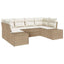 Havesofa Sæt med opbevaring 6 pcs Beige og creme Poly rattan
