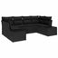 Havesofa Sæt med opbevaring 6 pcs Sort Poly rattan