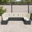 Havesofa Sæt med pude 9 pcs Sort og Cream Polyrattan