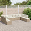 Havesofa Sæt med pude 10 pcs Beige og creme Polyrattan
