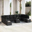 Havesofa Sæt med pude 10 pcs Sort Polyrattan