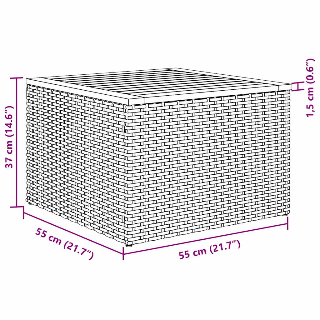 Havesofa Sæt med opbevaring 5 pcs Sort og Cream polyrattan