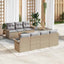 Havesofa Sæt med opbevaring 8 pcs Beige og lys grå polyrattan