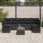Havesofa Sæt med opbevaring 8 pcs Sort polyrattan