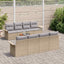 Havesofa Sæt med opbevaring 9 pcs Beige og lys grå polyrattan