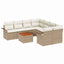 Havesofa Sæt med opbevaring 9 pcs Beige og creme polyrattan