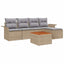 Havesofa Sæt med opbevaring 6 pcs Beige og lys grå polyrattan