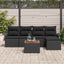 Havesofa Sæt 6 stk. Sort polyrattan