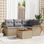 Havesofa Sæt med opbevaring 5 pcs Beige og lys grå polyrattan