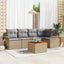 Havesofa Sæt med opbevaring 6 pcs Beige og lys grå polyrattan