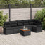 Havesofa Sæt med opbevaring 7 pcs Sort polyrattan