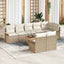 Havesofa Sæt med opbevaring 9 pcs Beige og creme polyrattan