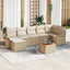 Havesofa Sæt med opbevaring 8 pcs Beige og creme polyrattan