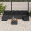 Havesofa Sæt 8 stk. Sort polyrattan
