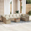Havesofa Sæt med opbevaring 11 pcs Beige og creme polyrattan