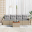 Havesofa Sæt med opbevaring 5 pcs Beige og lys grå polyrattan