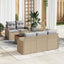 Havesofa Sæt med opbevaring 6 pcs Beige og lys grå polyrattan