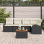 Havesofa Sæt med opbevaring 6 pcs Sort og Cream polyrattan