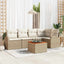 Havesofa Sæt med opbevaring 6 pcs Beige og creme polyrattan