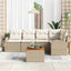 Havesofa Sæt med opbevaring 6 pcs Beige og creme polyrattan