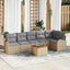 Havesofa Sæt med opbevaring 7 pcs Beige og lys grå polyrattan