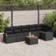 Havesofa Sæt med opbevaring 7 pcs Sort polyrattan