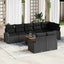 Havesofa Sæt med opbevaring 9 pcs Sort polyrattan