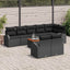 Havesofa Sæt med opbevaring 9 pcs Sort polyrattan