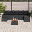 Havesofa Sæt med opbevaring 8 pcs Sort polyrattan