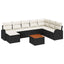 Havesofa Sæt med opbevaring 9 pcs Sort og Cream polyrattan