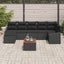 Havesofa Sæt med opbevaring 8 pcs Sort polyrattan