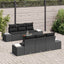 Havesofa Sæt med opbevaring 7 pcs Sort polyrattan