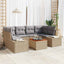 Havesofa Sæt med opbevaring 7 pcs Beige og lys grå polyrattan