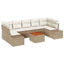 Havesofa Sæt med opbevaring 8 pcs Beige og creme polyrattan