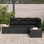 Havesofa Sæt med pude med opbevaring 4 pcs Sort Polyrattan