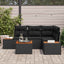 Havesofa Sæt med pude med opbevaring 4 pcs Sort Polyrattan
