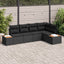 Havesofa Sæt med pude med opbevaring 5 pcs Sort Poly rattan