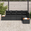 Havesofa Sæt med pude med opbevaring 5 pcs Sort Poly rattan