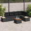 Havesofa Sæt med pude med opbevaring 6 pcs Sort Poly rattan